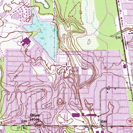 Topographic Map of Saint Luke Presbyterian Church, FL