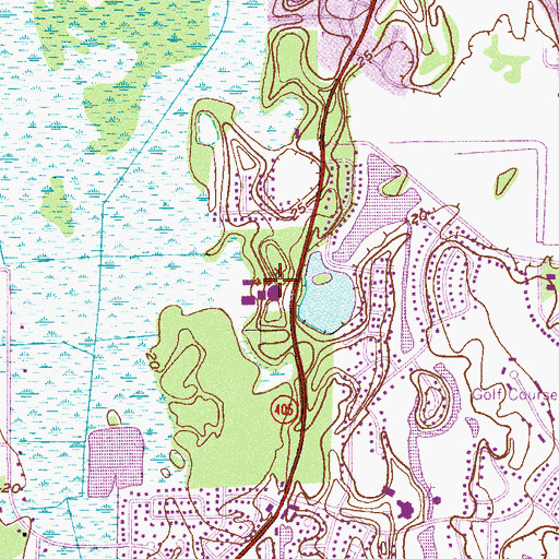 Topographic Map of Park Avenue Baptist Church, FL