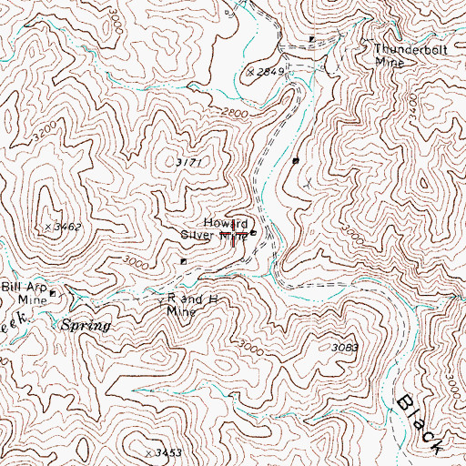 Topographic Map of Howard Silver Mine, AZ