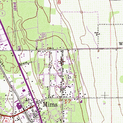 Topographic Map of Saint John Primitive Baptist Church, FL