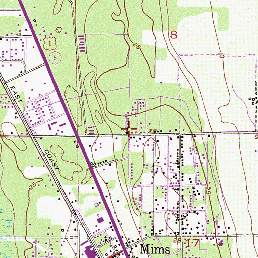 Topographic Map of Saint Mary Baptist Church, FL