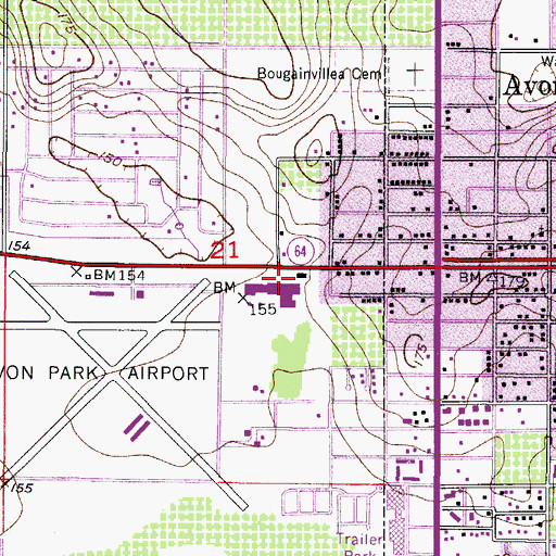 Topographic Map of West Memorial Junior Academy, FL
