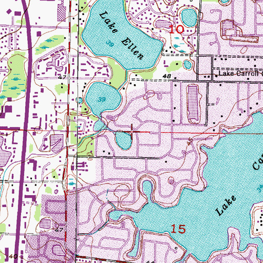 Topographic Map of Carrollwood-Messiah Lutheran Church, FL