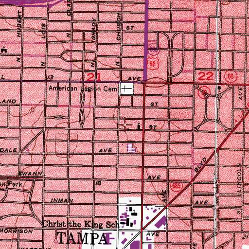 Topographic Map of Robert McCord Oral School, FL