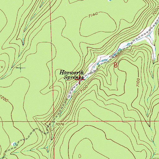 Topographic Map of Hoxworth Springs, AZ