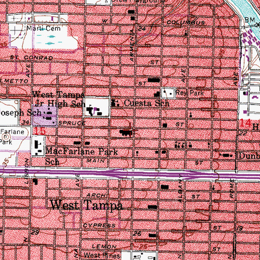 Topographic Map of New Orleans Baptist Christian Day School, FL