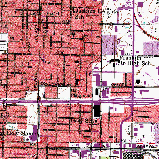 Topographic Map of Miracle Temple Christian School, FL