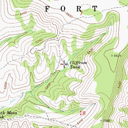 Topographic Map of Cliffrose Tank, AZ