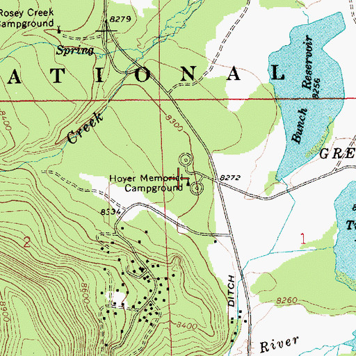 Topographic Map of Rolfe C Hoyer Campground, AZ