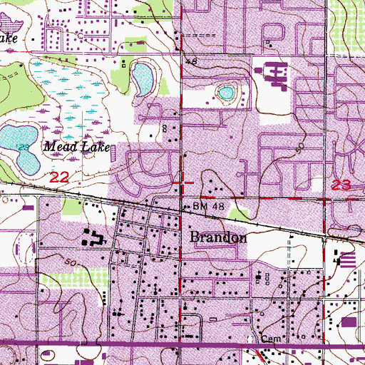Topographic Map of Immanuel Lutheran School, FL