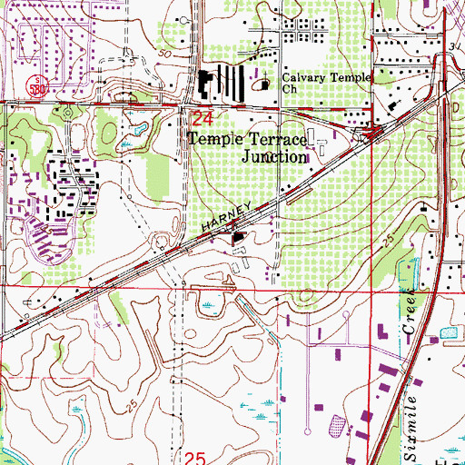 Topographic Map of Harvest Time Christian School, FL