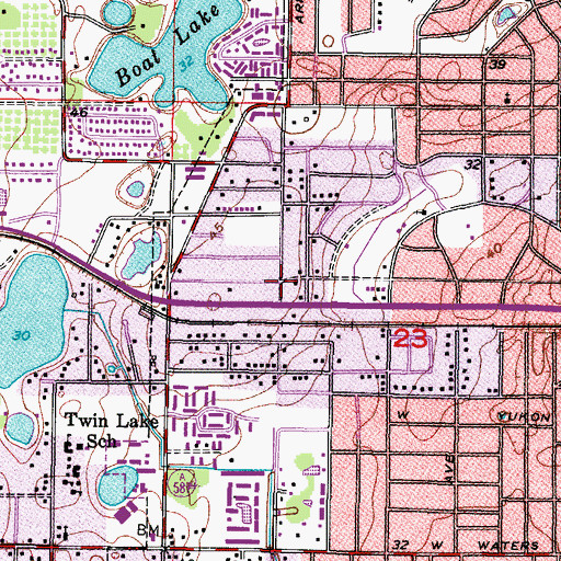 Topographic Map of Greenacres Country Day School, FL