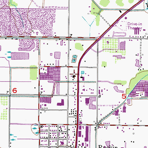 Topographic Map of First Baptist Ruskin Christian School, FL