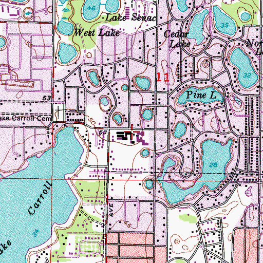 Topographic Map of Churchill Academy, FL