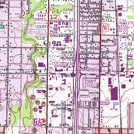 Topographic Map of Calvary Christian Center, FL