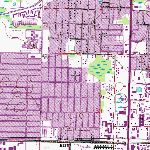 Topographic Map of Bowman Center, FL