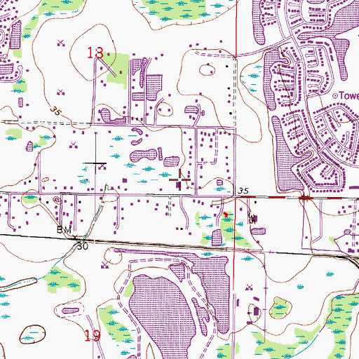 Topographic Map of West Gate Christian School, FL