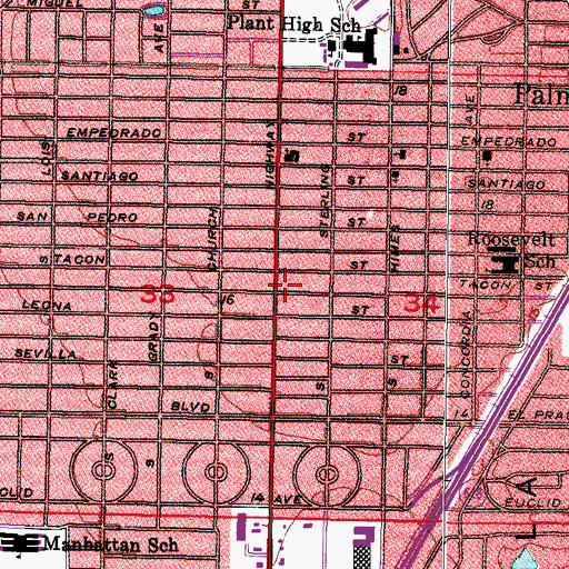 Topographic Map of Villa Rosa Preschool, FL