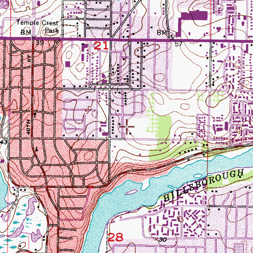 Topographic Map of Tryon School, FL