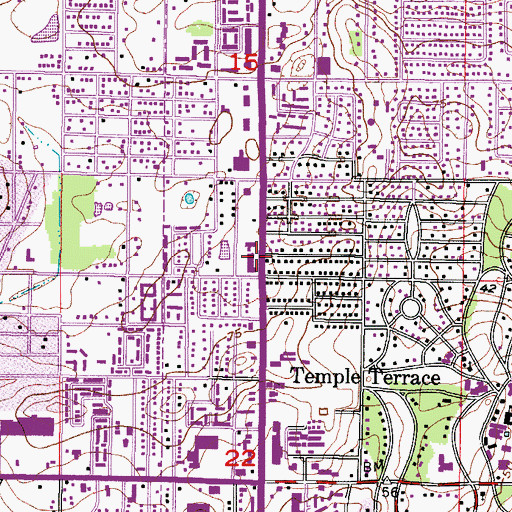 Topographic Map of Temple Terrace Presbyterian Church School, FL