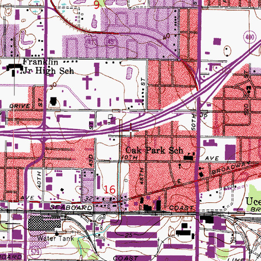 Topographic Map of Temple Heights Christian School, FL