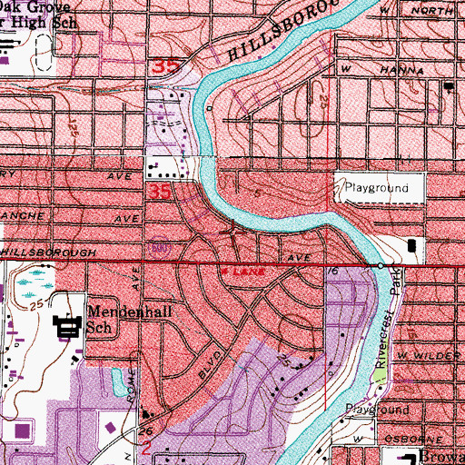 Topographic Map of Seffner Hills Academy, FL