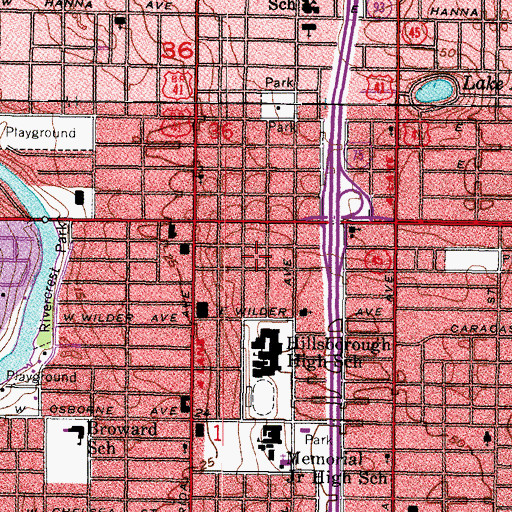 Topographic Map of Saint Peter Claver, FL