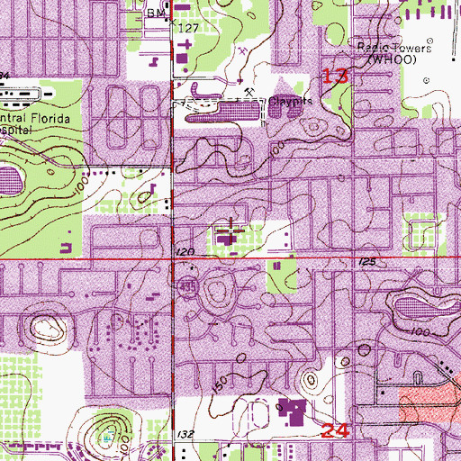 Topographic Map of Pine Hills Christian Academy, FL