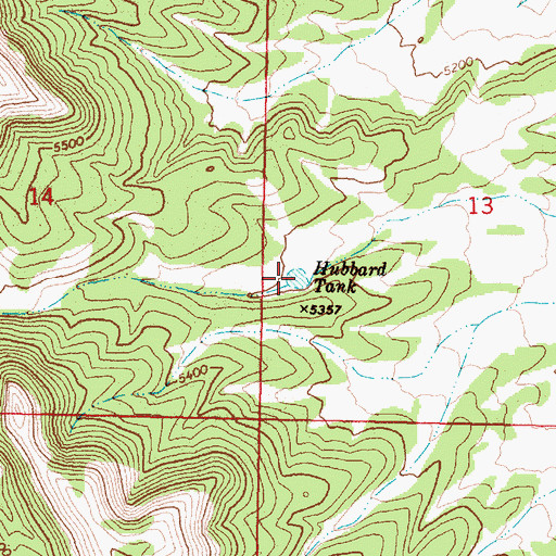 Topographic Map of Hubbard Tank, AZ