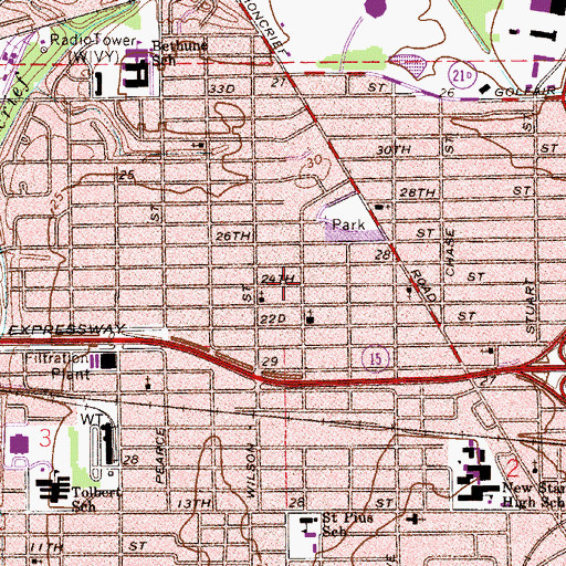 Topographic Map of Greater Saint Matthew Baptist Church, FL