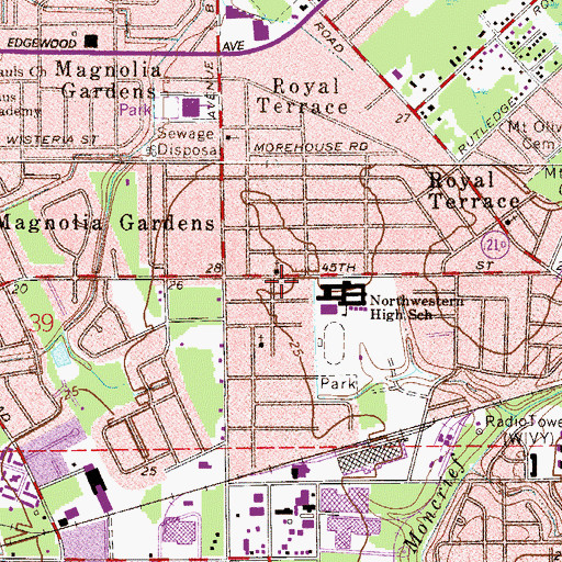 Topographic Map of Friendly Missionary Baptist Church, FL