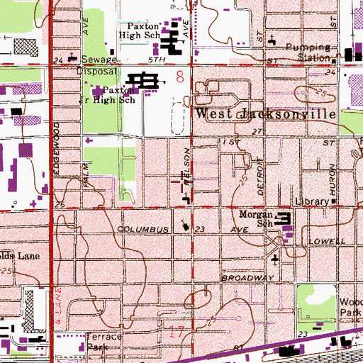 Topographic Map of Emmanuel Missionary Baptist Church, FL
