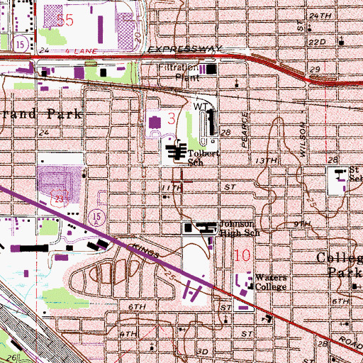 Topographic Map of Beulah Missionary Baptist Church, FL