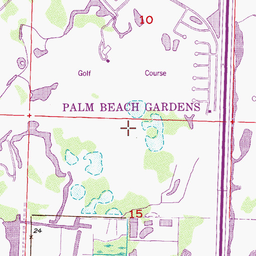 Topographic Map of Palm Beach Gardens, FL