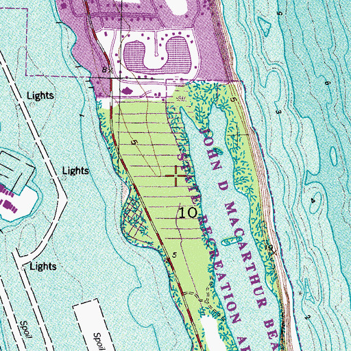 Topographic Map of John D MacArthur Beach State Park, FL