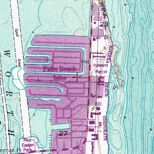 Topographic Map of Palm Beach Isles, FL