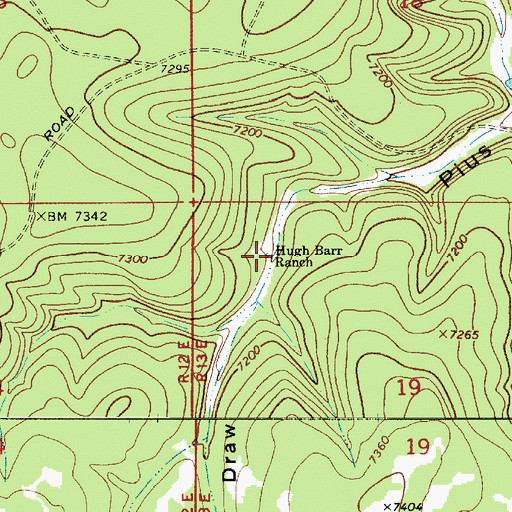 Topographic Map of Hugh Barr Ranch, AZ