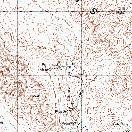 Topographic Map of Climax Mine, AZ