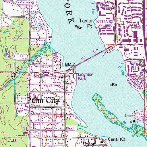 Topographic Map of Leighton Park, FL