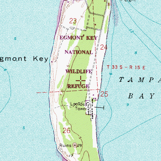 Topographic Map of Egmont Key National Wildlife Refuge, FL
