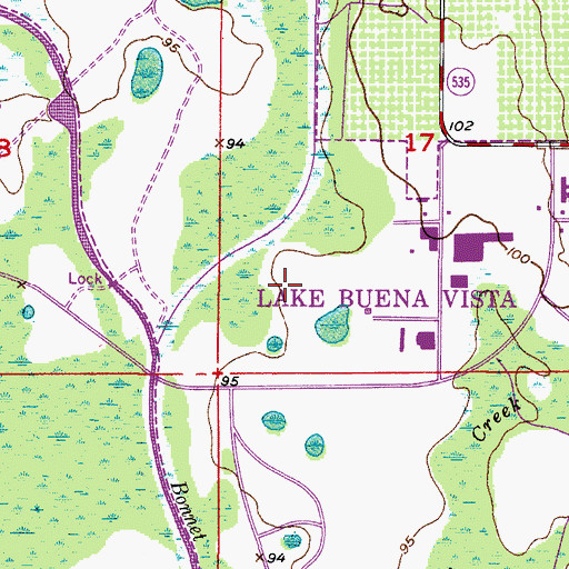 Topographic Map of Lake Buena Vista, FL