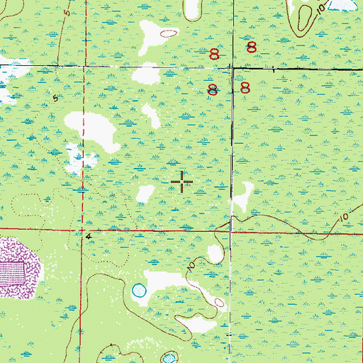 Topographic Map of Weekiwachee Gardens, FL