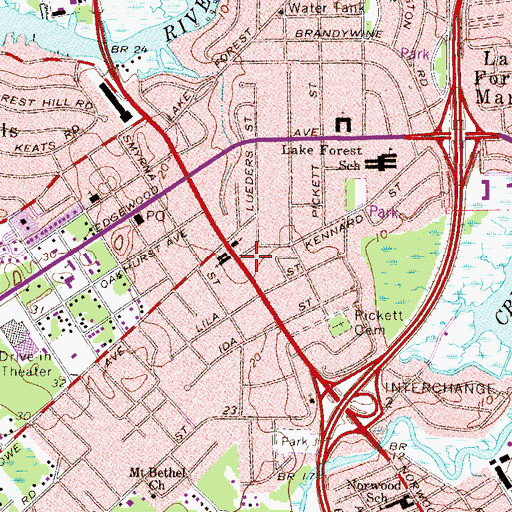 Topographic Map of Lake Forest Hills, FL