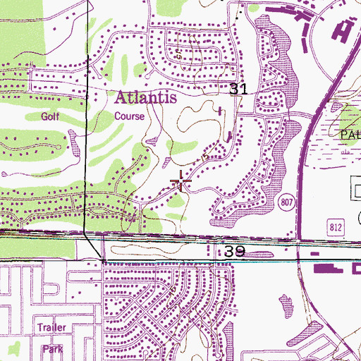 Topographic Map of Atlantis, FL