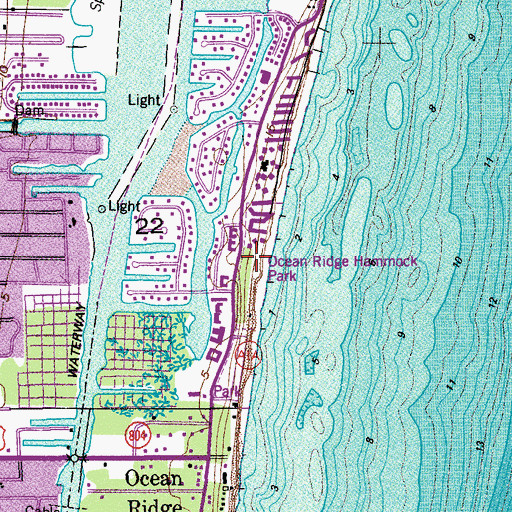 Topographic Map of Ocean Ridge Hammock Park, FL