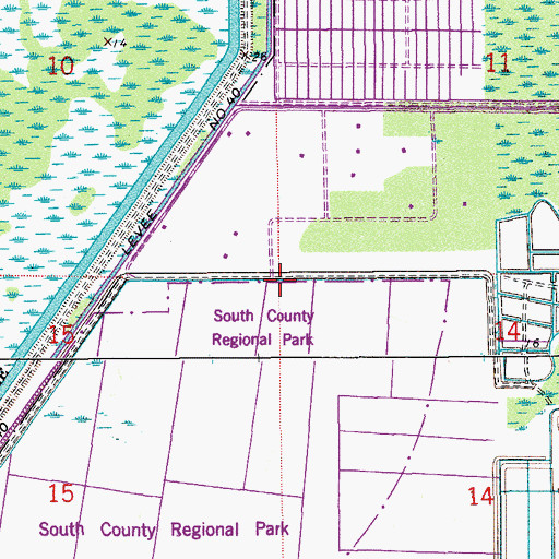 Topographic Map of South County Regional Park, FL
