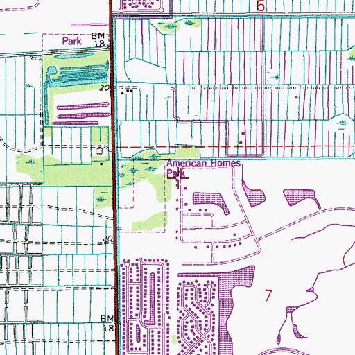 Topographic Map of American Homes Park, FL