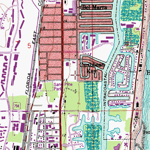 Topographic Map of Sand Pine Park, FL