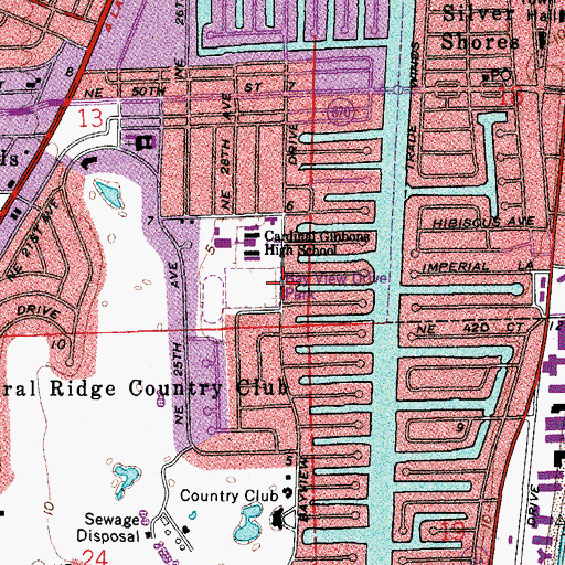 Topographic Map of Bay View Drive Park, FL