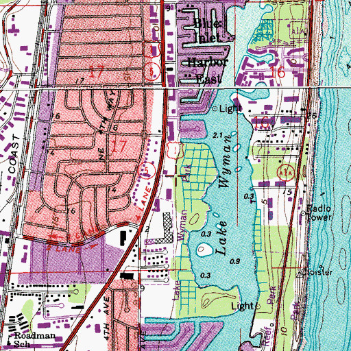Topographic Map of Wyman Park, FL